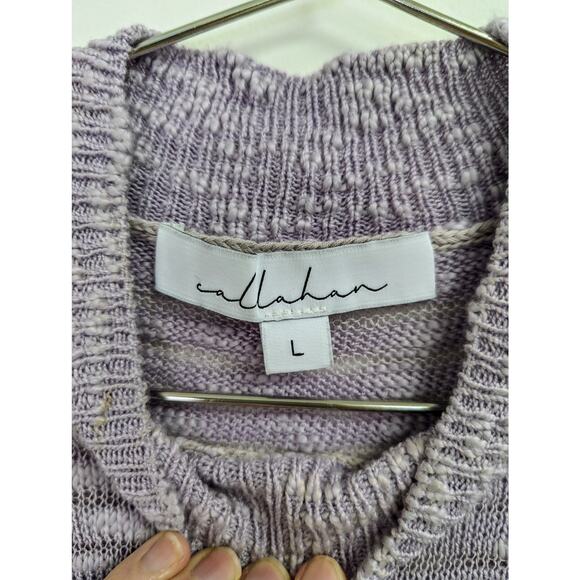 Anthropologie Callahan Acadia Sweater Dress Midi Macrame Hem Lavender Large - Picture 7 of 11